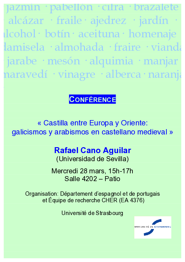Affiche conférence "Castilla entre Europa y Oriente"